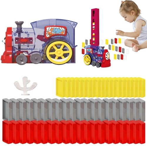 Eisenbahn-Bausteine-Set, elektrisches Eisenbahn-Spielzeugset | Elektrisches Eisenbahn-Spielzeugset mit Sound-Licht | Spielzeugset zum automatischen Verlegen von Ziegelsteinen für Kinder für logisches von Generic