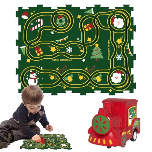 Eisenbahnfahrzeug, Puzzle Auto Track-Set,Auto Spielzeug Rennstrecke Puzzle Rail Car | Cartoon Puzzle Racer Feinschmecker, Puzzle Racer FeinmotDinge, Kleinkind-Spielzeug Autobahn für Kinder ab 3 Jahren von Generic