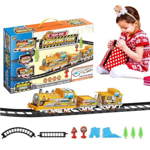 Eisenbahnset für Kinder - Bauen Sie Spielzeugeisenbahn-Sets sicher und pädagogisch selbst zusammen - Bunte Bahngleise Fantasie, logisches Denken und praktische Fähigkeiten von Generic