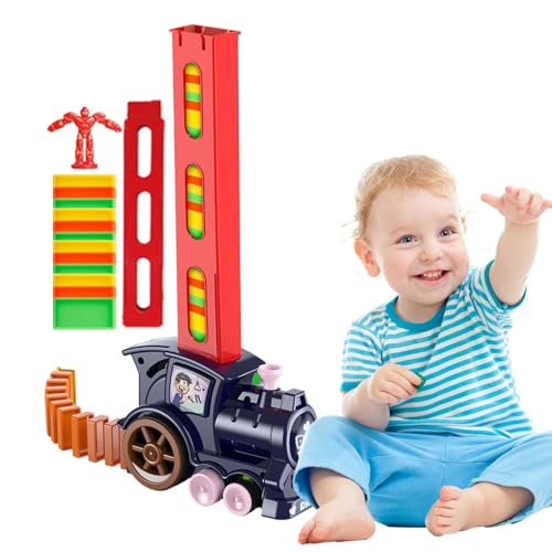 Eisenbahnspielzeug für Kinder – Kreatives Spielzeugset mit automatischer elektrischer Eisenbahn und Stapelspiel | Strumpffüller-Zugspielzeug mit Licht und Ton für Kinder, Mädchen und von Generic