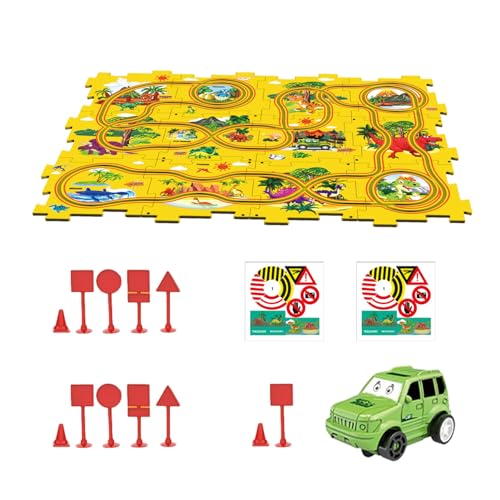 Eisenbahnwaggon-Puzzle-Gleis,Puzzle-Wagengleis - Spur für Kleinkinderfahrzeuge | Puzzle-Rennstreckenauto-Set, pädagogisches Spielzeug für Kleinkinder ab 3 Jahren von Generic