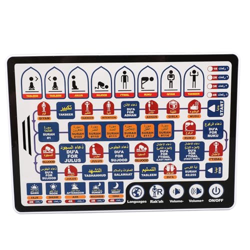 Elektronische Arabisch-Lernmaschine Salah Pad, für Im Alter von 3–8 Jahren mit 7 Sprachen, Automatische Wiedergabe der Arabisch-Lernmaschine Zur Verbesserung des Wortschatzes, von Generic