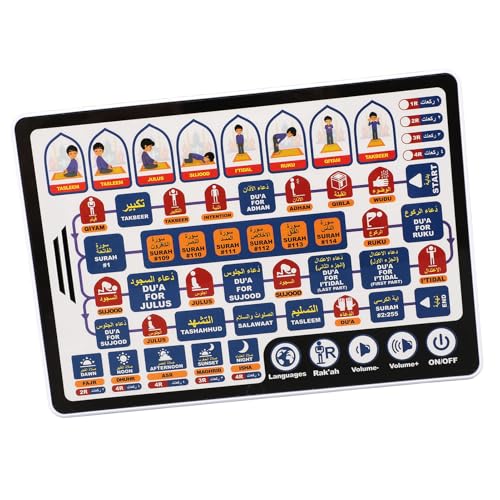 Elektronische Arabisch-Lernmaschine Salah Pad, für Im Alter von 3–8 Jahren mit 7 Sprachen, Automatische Wiedergabe der Arabisch-Lernmaschine Zur Verbesserung des Wortschatzes, von Generic
