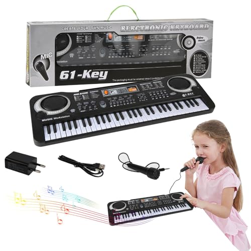 Elektronisches Klavier für Kinder, Elektronisches Instrument für Kinder,61 Tasten Musiktastatur Klavierspielzeug - Frühes Lernen, pädagogische Klaviertastatur, Erlernen elektronischer Kinderinstrument von Generic