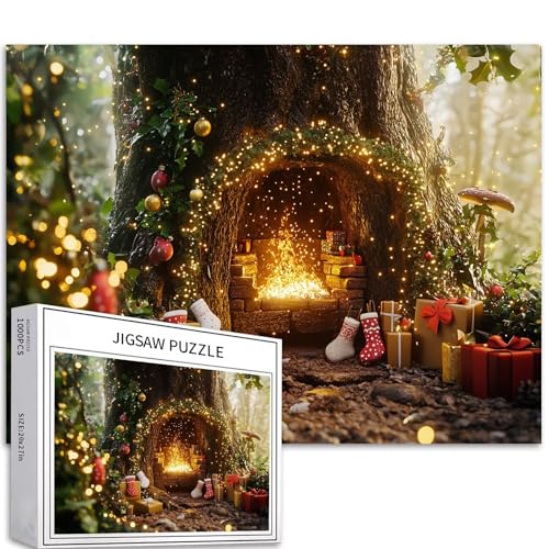 Elfenwald Weihnachtskamin 1000 Teile Puzzle für Erwachsene Box Kunst Puzzle Herausfordernde Familienaktivitätsspiele Buntes DIY Handwerk Puzzle für Heimdekoration Geschenke 68,6 x 50,8 cm Elfenwald Weihnachtskamin 1000 Teile Puzzle für Erwachsene Box Kunst Puzzle Herausfordernde Familienaktivitätsspiele Buntes DIY Handwerk Puzzle für Heimdekoration Geschenke 68,6 x 50,8 cm von Generic