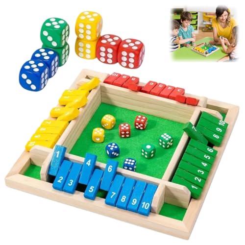 Emboadlie-Spiel, lustige Familienspiele – Shut Box-Brettspiel, Shut The Box-Spiel for 4 Spieler, Shut The Box-Würfelspiel, for Zuhause, Party oder Kneipe(1PCS) von Generic