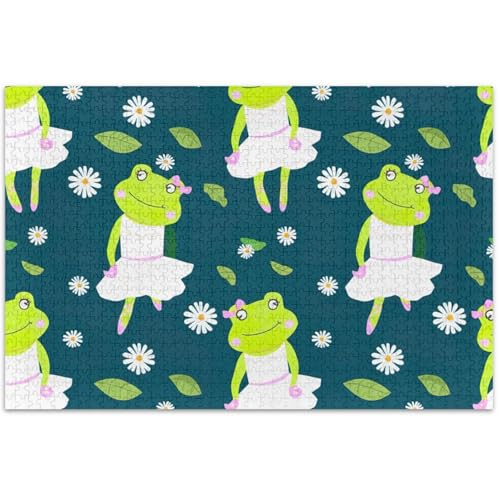 Erwachsenen-Puzzle, 500 Teile, niedliche Frösche, Ballerinas, grün-weißer Elefant, Partygeschenke, schwieriges Puzzle, Tier-Blumenkunst, 500 x 37 cm Erwachsenen-Puzzle, 500 Teile, niedliche Frösche, Ballerinas, grün-weißer Elefant, Partygeschenke, schwieriges Puzzle, Tier-Blumenkunst, 500 x 37 cm von Generic