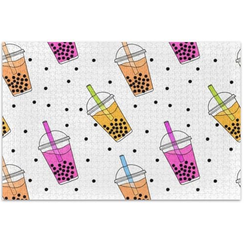 Erwachsenen-Puzzle, 500 Teile, weißer Elefant, Geschenke, lustiges hartes Puzzle für Erwachsene, Kunstwerk, Tierdruck, Cartoon, Bubble Tea, 50,5 x 37,8 cm Erwachsenen-Puzzle, 500 Teile, weißer Elefant, Geschenke, lustiges hartes Puzzle für Erwachsene, Kunstwerk, Tierdruck, Cartoon, Bubble Tea, 50,5 x 37,8 cm von Generic