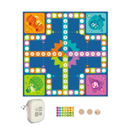 Familienbrettspiele, Schachbrettspiel,2-in-1-Schach-Set mit Speicherhülle mehrere Spieler | Kinder Lernen Spielzeug Cartoon Schachbrett, Eltern-Kind-Interaktive zum Geburtstag von Generic