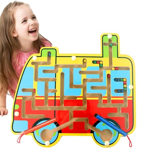 Farb- und Zahlenlabyrinthbrett, magnetisches Zähllabyrinth,Zählen passender Lernmagnet-Labyrinth-Puzzlespiele - Feinmotorik, pädagogisches Lernspielzeug, kreatives Form-Reisespielzeug für Kinder, und von Generic