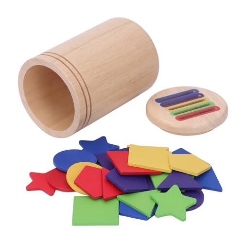 Farbsortierspielzeug aus Holz, Sensorisches Matching-Spiel, Lebendige Farben mit Kordelzug-Leinentasche für 1–3-Jährige Im Vorschulalter von Generic