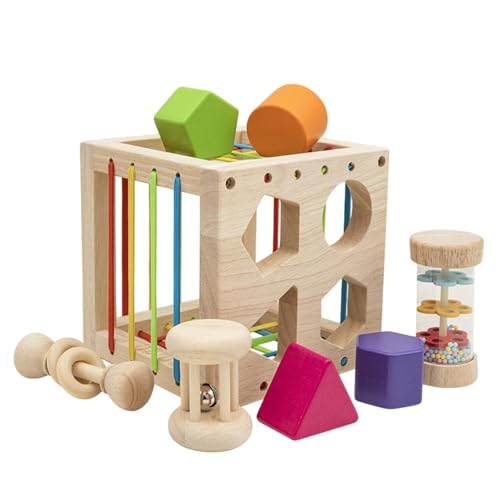 Farbsortierung passendes Spielzeug, sensorisches Feinmotor -Spielzeug - Rasseln enthalten Matching Cube für Kleinkind - Mädchen Home School Lernaktivitäten für 1-3 Jahre alte Kinder für Schlafzimmer, von Generic