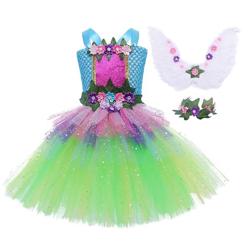 Feenflügel-Kostüm für Mädchen, bezauberndes Feenkleid, schöner Flügel und Haarband, schönes Mädchen-Feenflügel-Kleid-Set für Mädchen von Generic