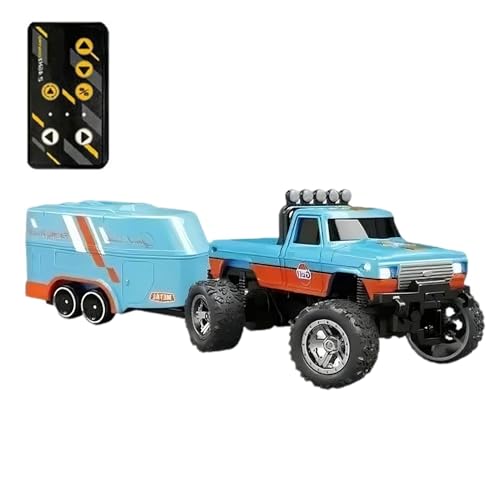 Ferngesteuertes LKW-Auto, RC-Truck-Crawler-Spielzeug, Kleine RC-Auto-LKW-Spielzeuge, 2,4-GHz-Offroad-Crawler, wiederaufladbares ferngesteuertes Auto-LKW-Spielzeug mit Lichtern, Maßstab 1:64 für Feiert von Generic