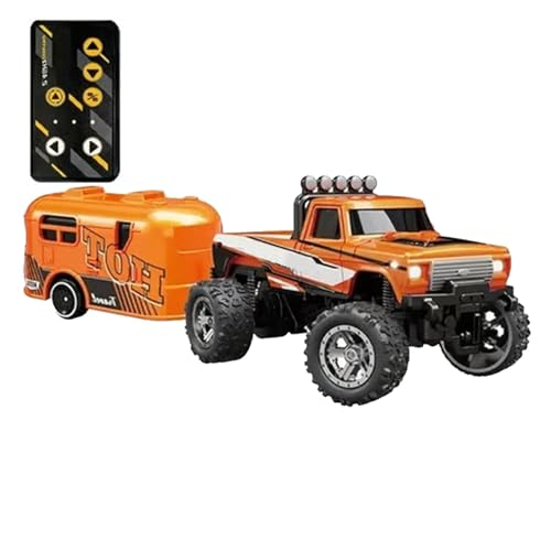 Ferngesteuertes LKW-Auto, RC-Truck-Crawler-Spielzeug | Kleine RC-Auto-LKW-Spielzeuge,Wiederaufladbarer Offroad-Crawler, 2,4-GHz-LKW-RC-Fahrzeug mit Lichtern, Maßstab 1:64 zum Spielen im Innen- und Auß von Generic