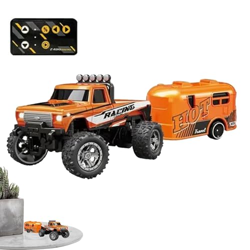 Ferngesteuertes LKW-Spielzeug, ferngesteuerte Trucks für - Kleine Raupenfahrzeuge Offroad | Wiederaufladbare Rennwagen für den Innenbereich, 2,4 GHz Elektroautos mit Licht, Leiter von Generic