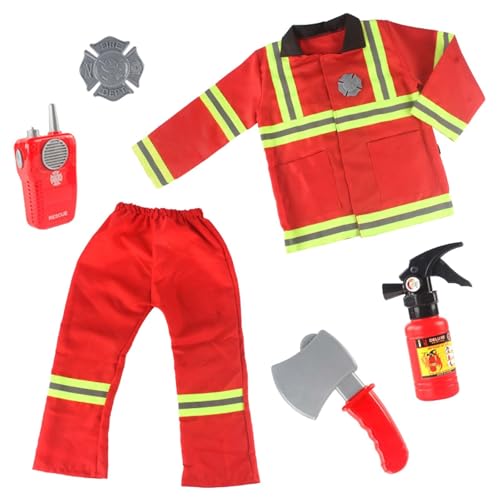 Feuerwehr-Kostümset Mit Helm Für Kinder – Jungen-Feuerwehrmann-Kleid Für Rollenspiele Feuerwehrmann Sam Kostüm Karneval von Generic