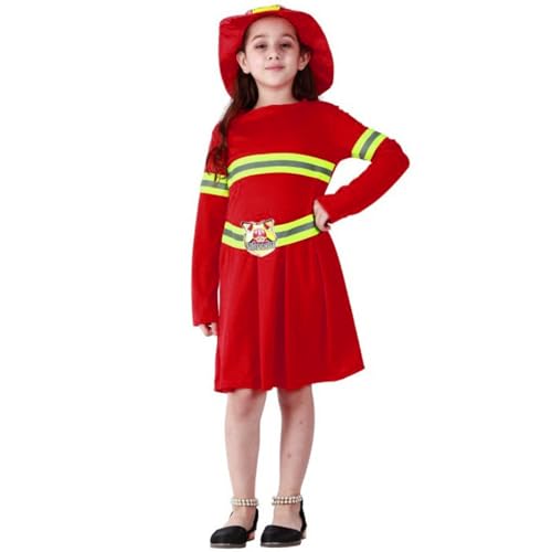 Feuerwehrmann Kostüm Kinder, Feuerwehr Rollenspiel Set mit Feuerwehrhelm Feuerwehrmann Spielzeug, Feuerwehrmann Verkleidung für Jungen Mädchen, Feuerwehr Kostüm Kinder für Karneval, Fasching Karneval von Generic