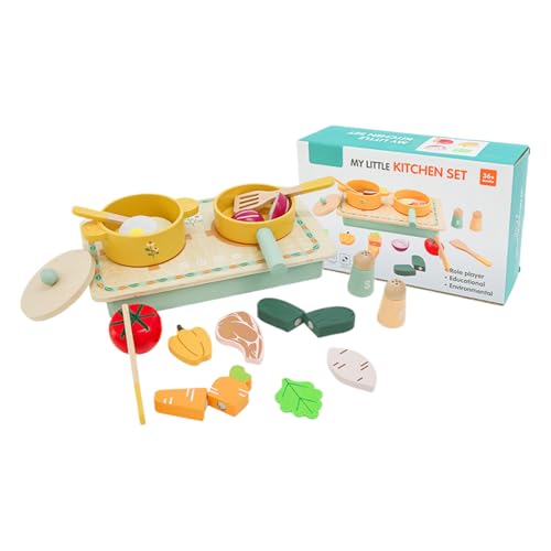 Finge Küchensets für Kinder, Küchenzubehör für Kleinkinder, Küchenutensilien aus Holz, verbessert die Feinmotorik, ideal für Finge Küchensets für Kinder, Küchenzubehör für Kleinkinder, Küchenutensilien aus Holz, verbessert die Feinmotorik, ideal für von Generic