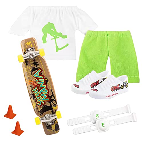 Finger Scooter Set, Finger Spielzeug Set Skateboard Für Die Finger Skateboard Skate Park Fingerboards Finger Schuhe Fingerhose Fingerscooter Mit Hose Und Schuhen Halloween Favor von Generic