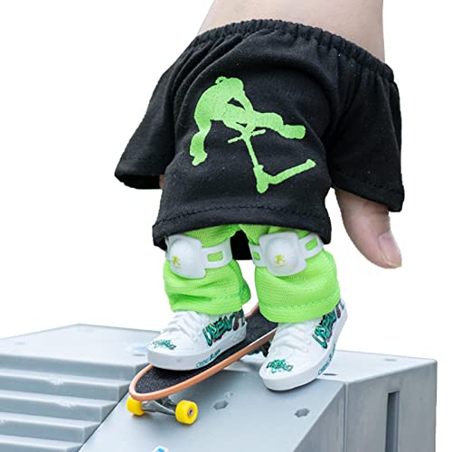 Finger Scooter Set, Finger Spielzeug Set Skateboard Für Die Finger Skateboard Skate Park Fingerboards Finger Schuhe Fingerhose Fingerscooter Mit Hose Und Schuhen Halloween Favor von Generic