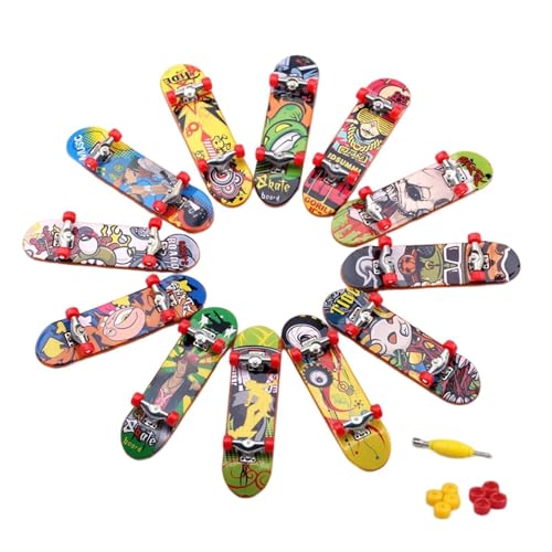 Finger-Skateboard-Set, 12-teilig, für Kinder, Skateboard, Griffbrett, Fingerspielzeug, Fingerboard-Set für Kinder, Fingerskater, Jugendliche, von Generic