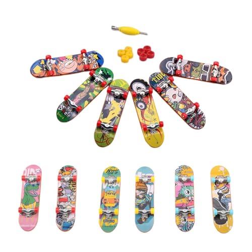 Finger-Skateboard-Set für Kinder, 12-teiliges Fingerboard-Set für Kinder, Griffbrett, Skateboard, Griffbrett, Fingerspielzeug, Geschenke für Kinder, Skateboarder von Generic