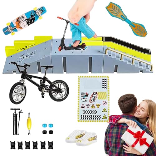 Finger-Skateboards, Fingerboard-Rampen,Finger-Scooter Finger-Skateboard-Park-Skateboard-Spielzeug - Lustige Fingerboard-Skateparks für Fenster, Bücherregale, Schlafzimmer von Generic