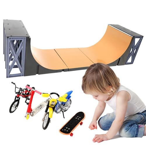 Fingerboard Skate Park Ramp Kit, Finger Skateboard Geschenkset – Finger Skateboard Deck Ramp Set – Skateboard Set – Skate Park Kit, Sportspielzeug, Kinderreparatur-Tech-Tool-Kit, Kinder-Finger von Generic