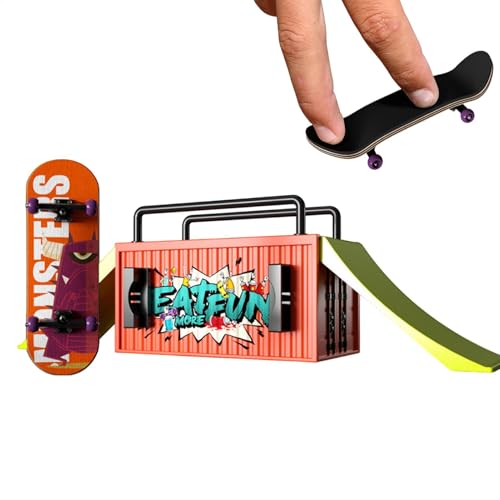 Fingerbretter für Kinder – Container Ahorn-Finger-Skateboard, lustiges Fingerspielzeug, Skateboard-Spielzeug | Requisiten-Kombinations-Aufbewahrungsmodell mit Lager, kreatives Spielzeug, Hand-Skateboa von Generic