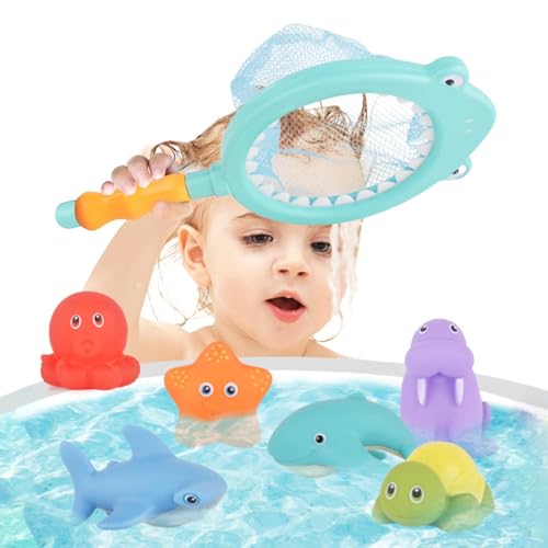 Fishing Bath Toys,Cartoon Fishing Games Playing Set with /Giraffe Grabber | Bathtub Toy, Floating Fish Toys in Bathtub Bathroom Pool for Kids Age 1-6 von Generic