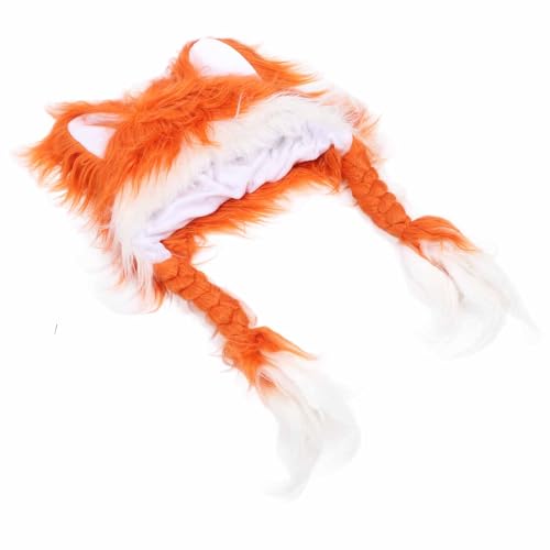 Flauschige Handgefertigte Katzenohren-Mütze für Cosplay, Kostüm, Party, Maskerade und Xams. Geeignet für Plüsch-Katzenohren-Mütze (orange weiß) von Generic