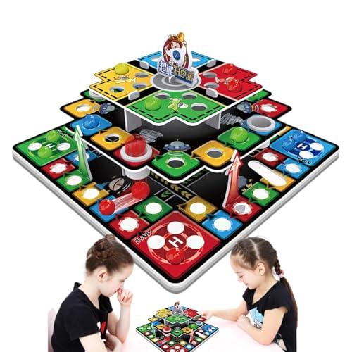 Fliegendes Schachbrettspiel, Flugschach - 3D-Familienbrettspiel und Damespiel | Pädagogisches Party-Brettspiel für Erwachsene und Kinder, komplettes Familien-Flugschachspiel für Kindertag, Geburtstag, von Generic