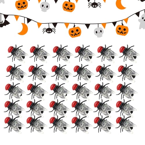 Fliegenstreich, Fliegen Halloween,Simulierte Streichspielzeuge | Party Supplies Streichtier-Requisiten, Set mit 200 realistischen Fliegenspielzeugen, simulierte knifflige Fliege für Witze von Generic