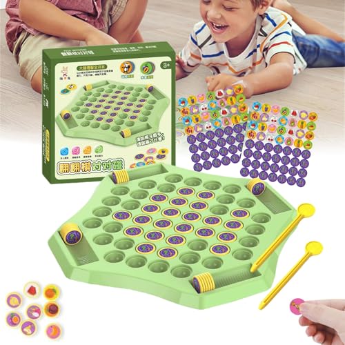 Flip-Schach-Memory for 4 Spieler, Obst- und Tier-Flip-Schach, Flip-Memory-Spiel, for Kindergarten-Sammelaktivitäten, mit 52 gemusterten Karten, Flip-to-Win-Reise-Memory-Spiel(Fruits) von Generic