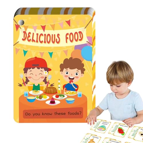 Food Flash Cards - 48x Interactive Flash Cards | Interaktive kognitive Lebensmittel Bilder, Kinder frühes Lernen Spiel für, Mädchen, Kinder von Generic