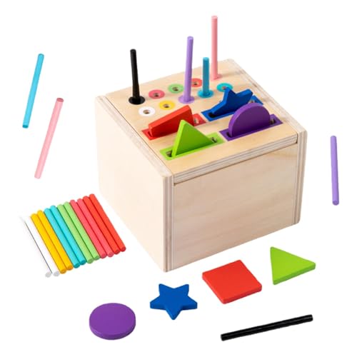 Formklassifizierungsspielzeug Aus Holz Für Kinder, Buntes Formerkennungs-Lernspiel | Sortierwürfel Zur Entwicklung Kognitiver Fähigkeiten, Lehrreiches Farb- Und Form-Matching-Puzzle Für Kinder von Generic