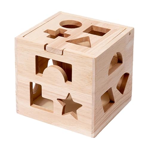 Formverändernde Box, Puzzle-Form-passendes Spielzeug | Holzblöcke Sortierwürfel Sortierspielzeug | Buntes Lernspielzeug mit 13 Formen, Klassische Puzzlespiele für Kinder von Generic