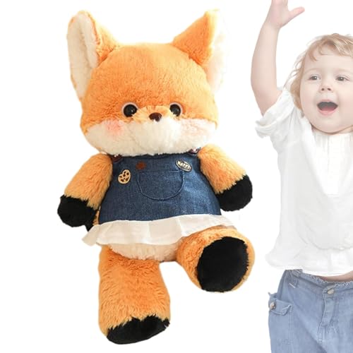 Fuchs Stofftier Puppe,Stofftier Fuchs,Kuscheltier Fuchs Grauer Wolf Plüschpuppenspielzeug | Hautfreundliches Fuchs-Schlaf-Umarmungs-Plüschkissen für Schlafzimmer und Wohnzimmer von Generic