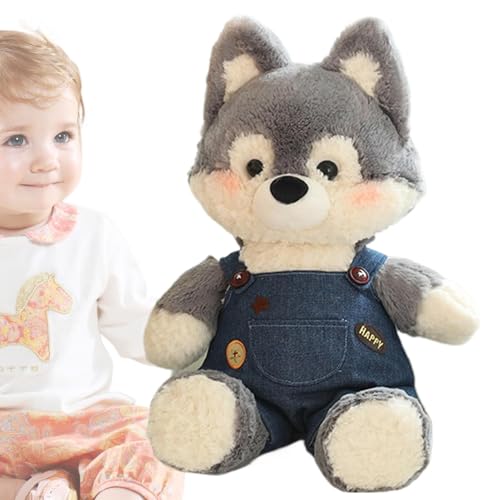 Fuchs Stofftier Puppe,Stofftier Fuchs - Gefüllte Fuchs-Wolf-Puppen-Spielzeug-Plüschtier - Weiche Plüschpuppe Fuchs, tragbares Fuchstier-Plüschtier für Tischplatte, Schlafzimmer, Sofa, Wohnzimmer von Generic