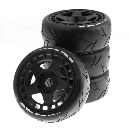 Für ARRMA Für Traxxas Für Redcat VRX Für HPI WR8 Für HSP Für Hobao 1:8 RC Auto 105mm 1/8 RC Off-Road Für Buggy Reifen Rad 17mm Hex RC Zubehör(Black) von Generic