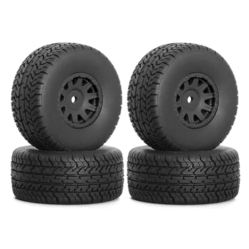 Für Arrma 1/14 Für Mojave Für Grom 4 Stücke 65mm Gummi Reifen Reifen 12mm Hex Ara550116 Rc Auto Upgrade Teile Zubehör RC Zubehör(Black) von Generic