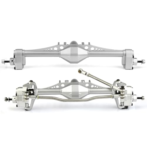 Für Axial Für Capra UTB10 1,9 Für UTB 1/10 RC Crawler Auto Upgrade Teile 2 Stücke Metall CNC Currie F9 Portal Achse Vorne Und Hinten RC Zubehör(Silver) von Generic