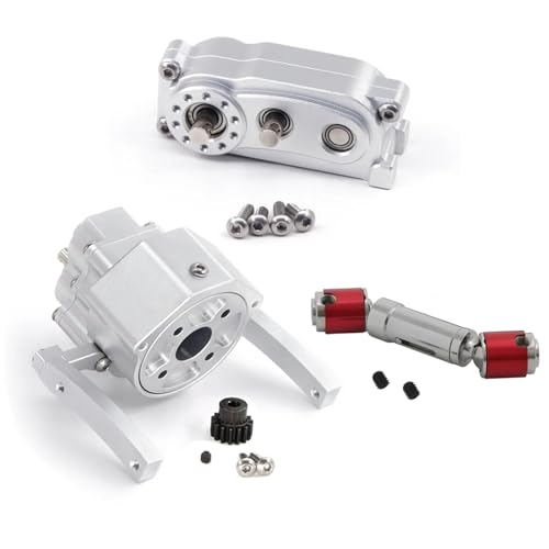 Für Axial Für SCX10 1/10 RC Crawler Auto Upgrade Teile Vorne Motor Übertragung Präfixal Getriebe Verteilergetriebe RC Zubehör(Silver) von Generic