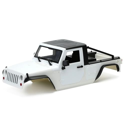 Für Axial Für SCX10 Für SCX10 II 90046 Für Wrangler 1/10 RC Crawler Auto 12,3 In 313mm Radstand Für Pickup Körper Shell Unmontiert Kit RC Zubehör(White) von Generic