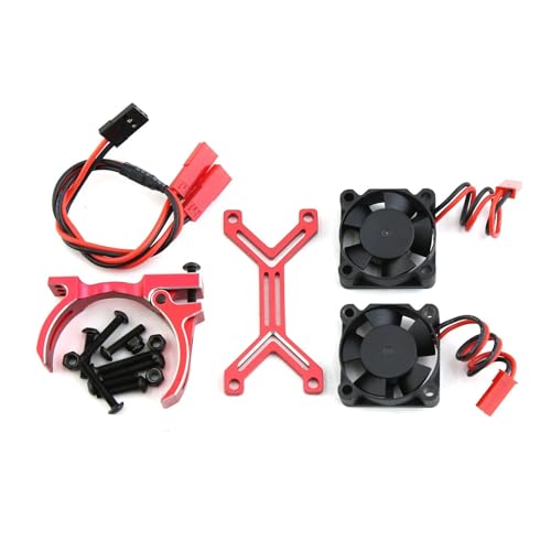 Für Axial Für SCX10 Für Traxxas Für TRX4 Für Tamiya Für HSP Für HPI 1/8 1/10 RC Auto 540 550 3650 3660 3670 Motor Kühlkörper Lüfter 36-38mm RC Zubehör(Red) von Generic