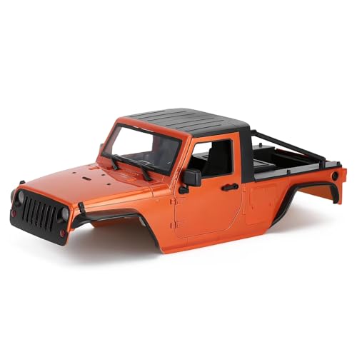 Für Axial Für SCX10 II 90046 Für Wrangler 1/10 RC Crawler Auto 12,3 In 313mm Radstand Für Pickup Körper Shell Unmontiert Kit RC Zubehör(Orange) von Generic