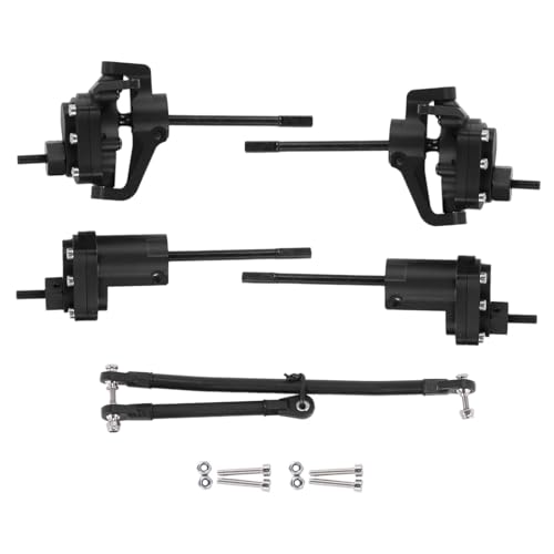 Für Axial Für SCX10 II Für 90046 1/10 RC Crawler Auto Upgrades Teile Zubehör AR44 Achse Metall Vorne Und Hinten Portal Achse Set RC Zubehör(Black) von Generic