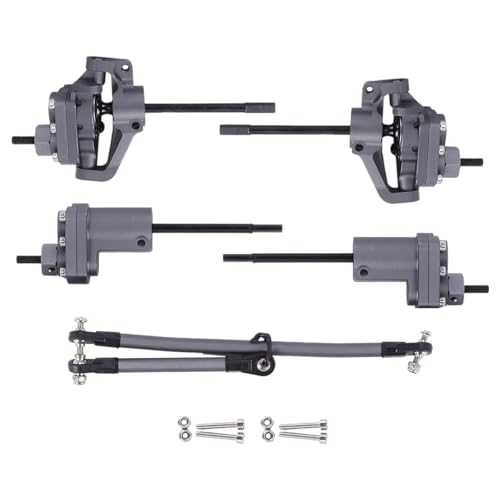 Für Axial Für SCX10 II Für 90046 1/10 RC Crawler Auto Upgrades Teile Zubehör AR44 Achse Metall Vorne Und Hinten Portal Achse Set RC Zubehör(Gray) von Generic