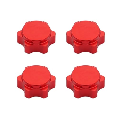 Für Hsp Für Axial Für HPI Für Himoto RC Für Hobby Auto BuggyTruck Hop-Up Teile 1/8 17mm Aluminium Radnabe Sechskantmutter Feine Anti-Staub Abdeckung RC Zubehör(Red) von Generic